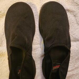 Aerosoles Black Slip-On Comfort Shoes | Stretch Fabric | Cushioned | Gently Worn